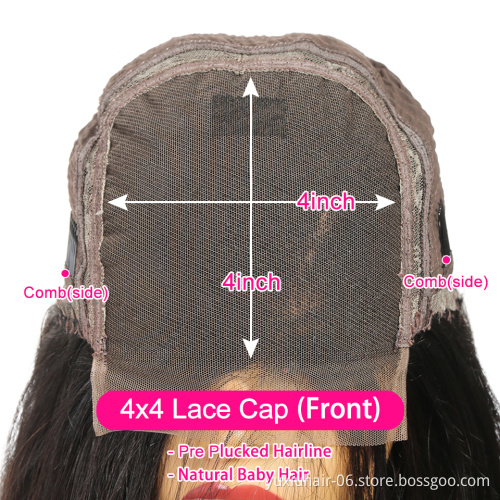 4by4 Lace Frontal Bob Wig Pre Plucked With Babyhair Cuticle Aligned Raw Virgin Human Hair Bob Lace Front Wigs For Black Women